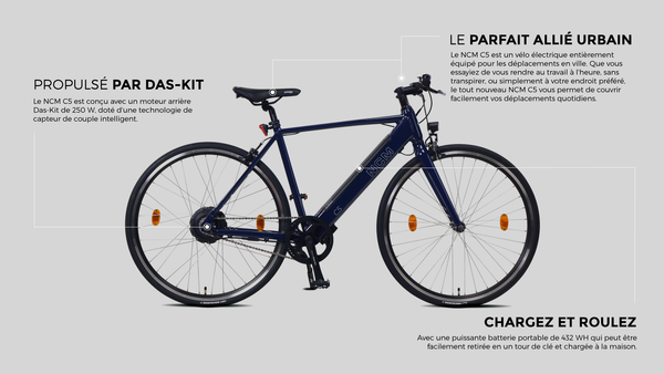 NCM C5 Vélo électrique urbain compact et agile Garantie ans